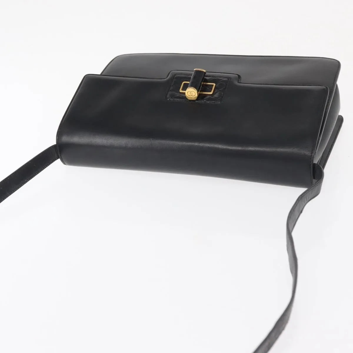 Gucci Vintage Leather, Black, Leather, Shoulder Bag