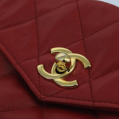 Chanel Vintage CC Flap Waist Quilted Leather, Red, Leather, Clutch