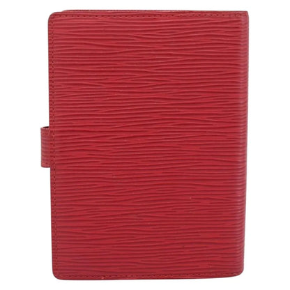 Louis Vuitton Agenda Cover Damier, Red, Leather, Clutch