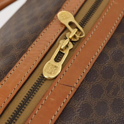 Celine Vintage Duffle Canvas and Leather, Brown, Canvas, Travel Bag