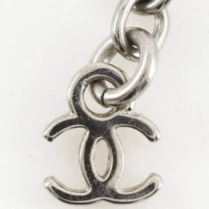 Chanel CC Ball Drop Pendant Metal, Silver, Metal, Necklace