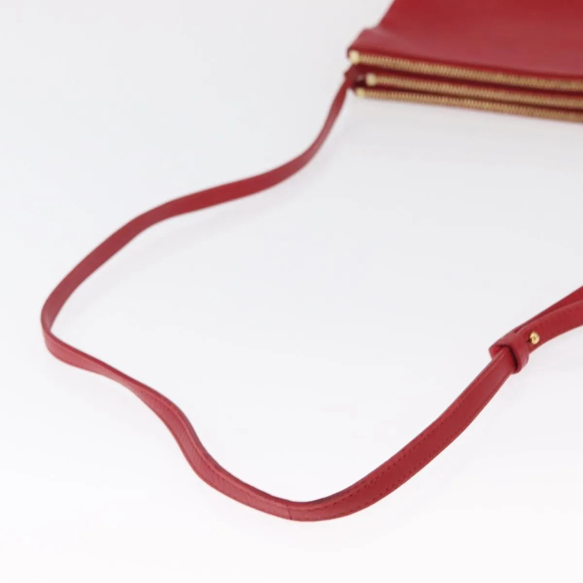 Celine Trio Leather, Red, Leather, Shoulder Bag