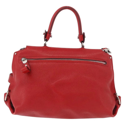 Salvatore Ferragamo Sofia Satchel Grainy Leather, Red, Leather, Handbag