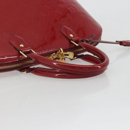 Louis Vuitton Alma Monogram Vernis, Red, Patent Leather, Handbag