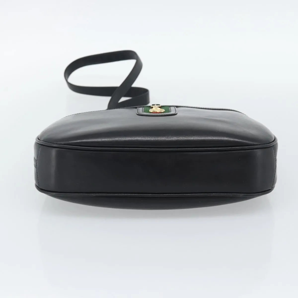 Gucci Vintage Horsebit Leather, Black, Leather, Shoulder Bag