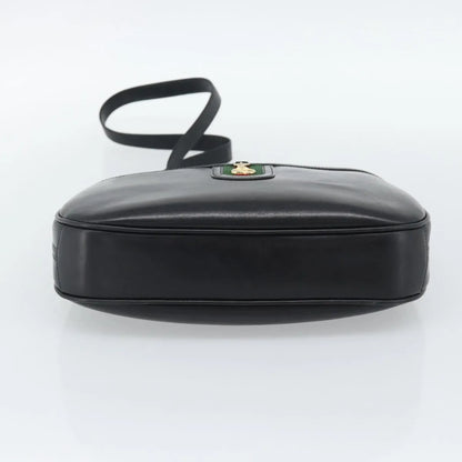 Gucci Vintage Horsebit Leather, Black, Leather, Shoulder Bag