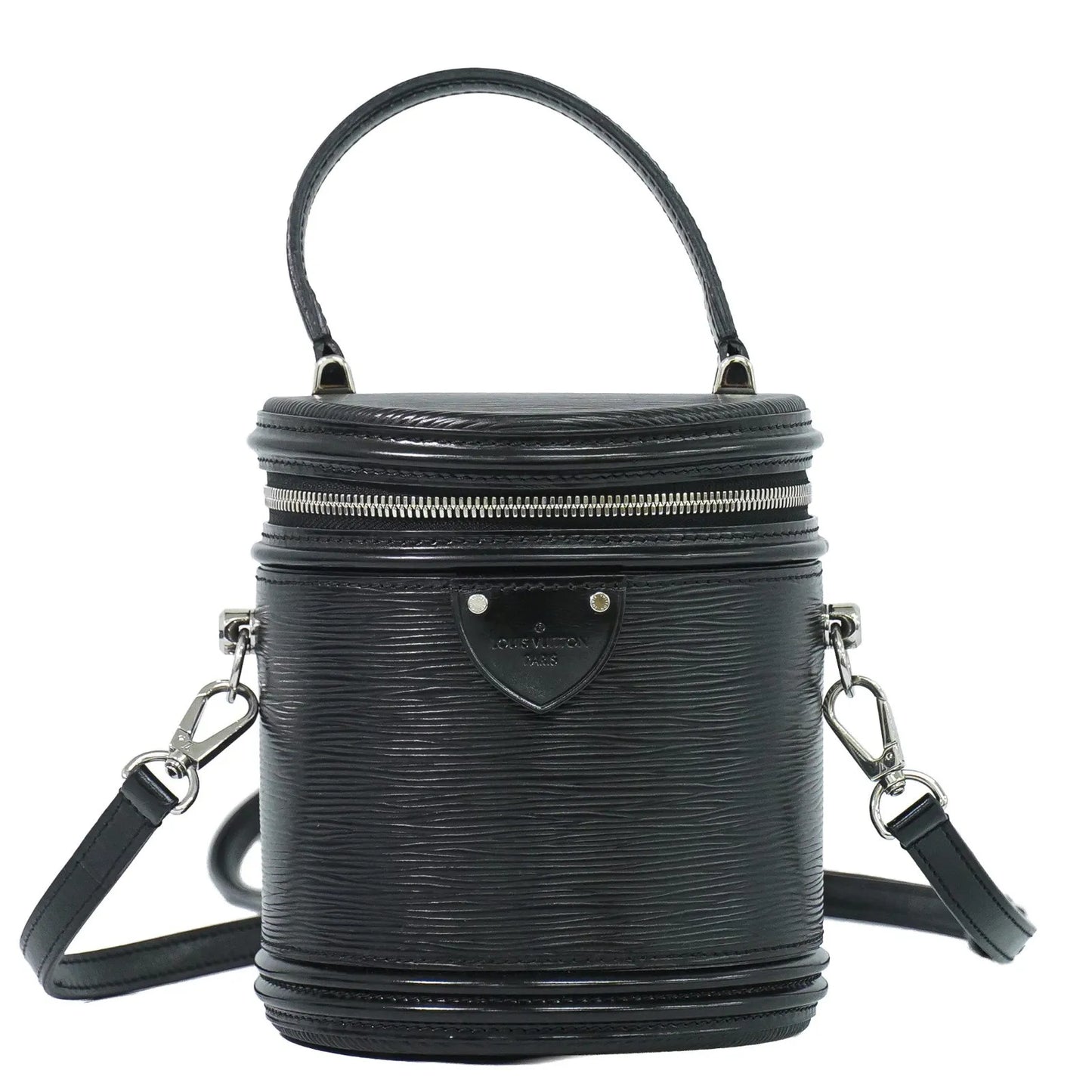 Louis Vuitton Cannes Epi, Black, Leather, Handbag