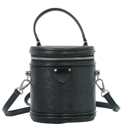 Louis Vuitton Cannes Epi, Black, Leather, Handbag