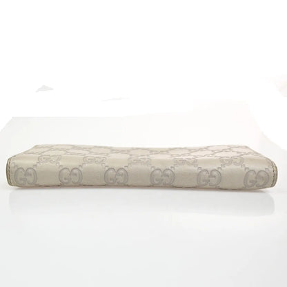 Gucci Interlocking G Zip Around Wallet (Outlet) Leather, Beige, Leather, Wallet