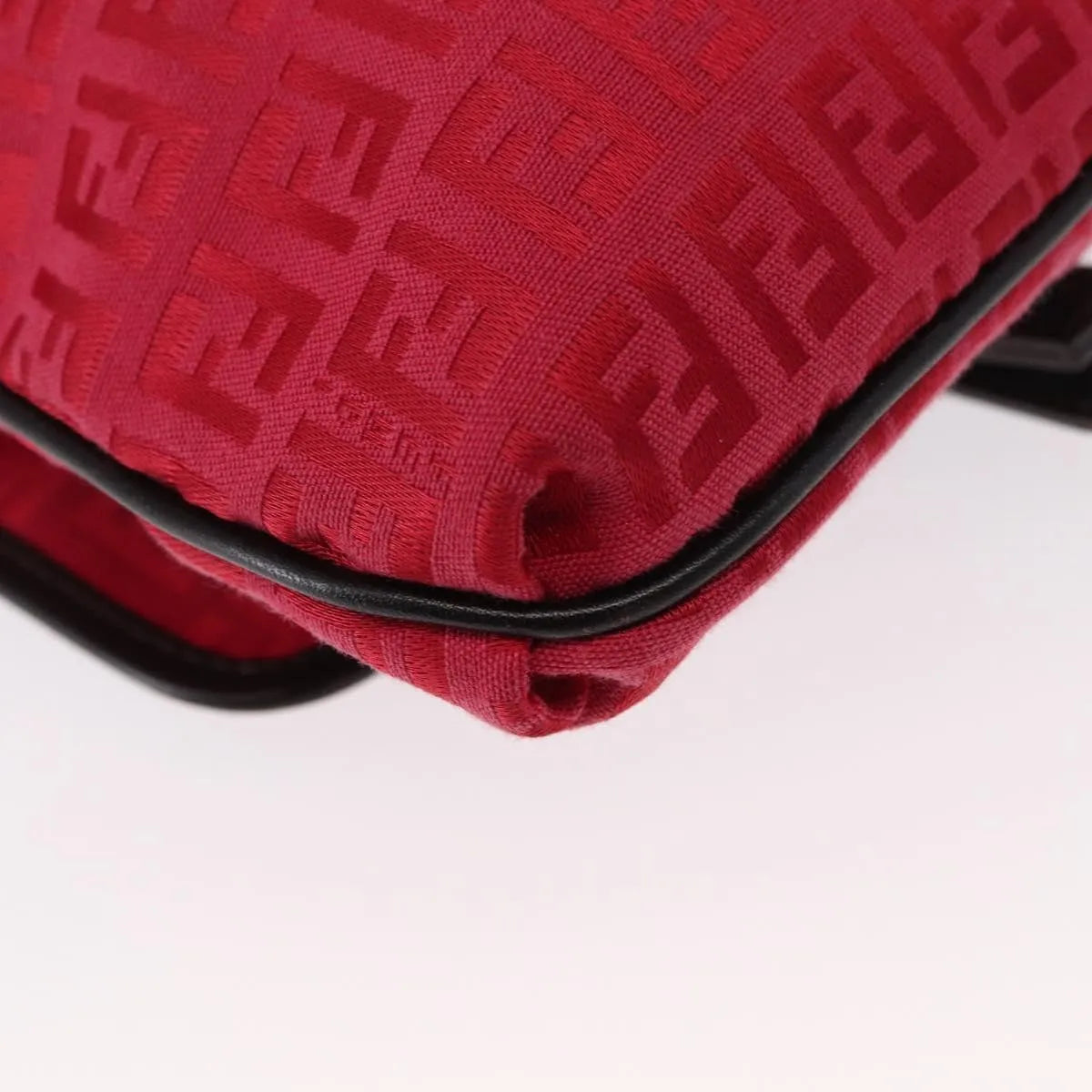 Fendi Vintage Flap Zucchino Canvas, Red, Canvas, Shoulder Bag