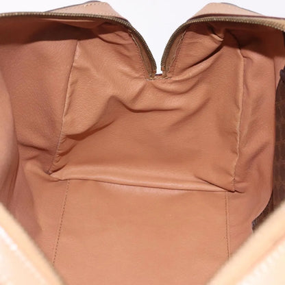 Celine Vintage Macadam Boston Canvas and Leather, Brown, PVC, Handbag
