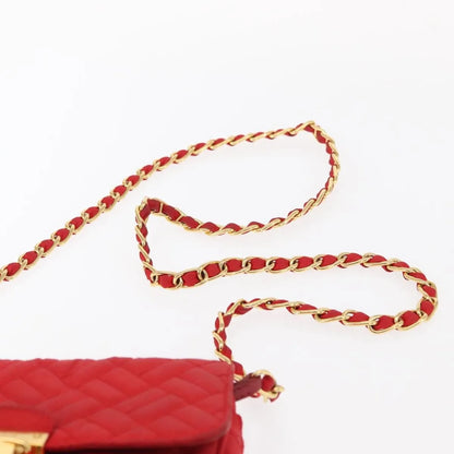 Prada Pushlock Chain Flap Quilted Tessuto, Red, Nylon, Shoulder Bag