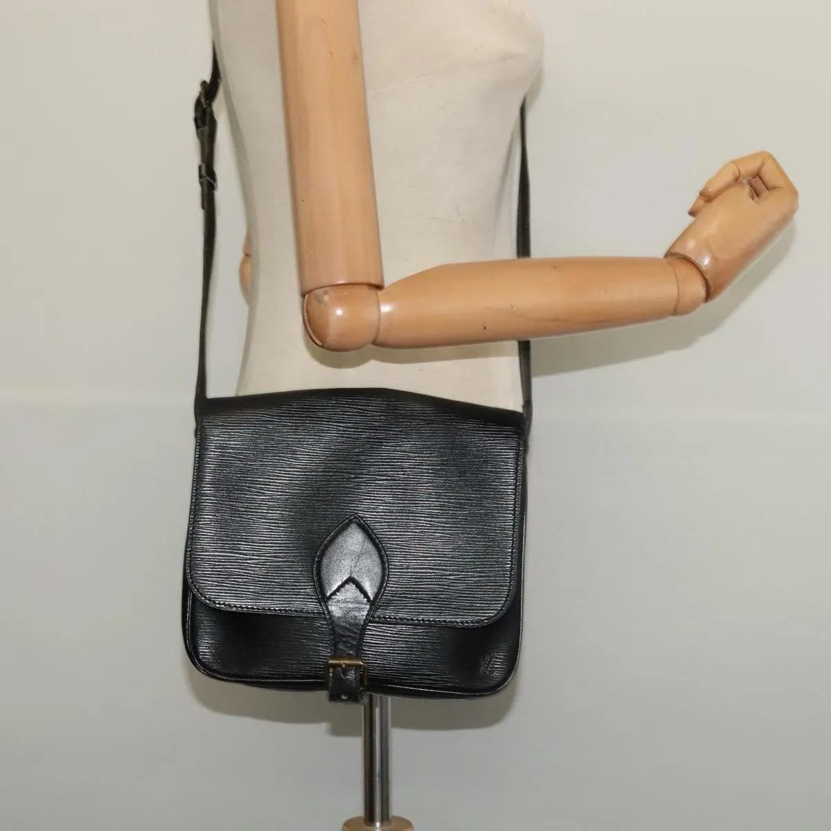 Louis Vuitton Cartouchiere Epi Leather, Black, Leather, Shoulder Bag