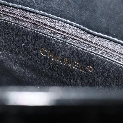 Chanel Chocolate Bar CC Tote Quilted Patent, Black, Patent Leather, Tote Bag