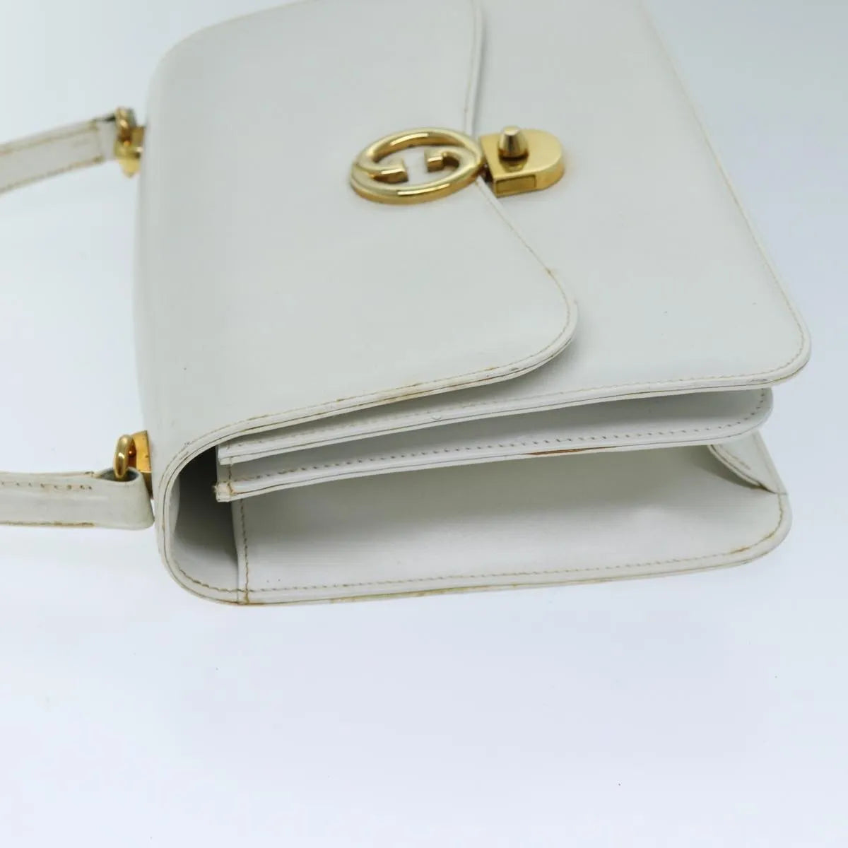 Gucci Sylvie 1969 Top Handle Leather, White, Leather, Handbag