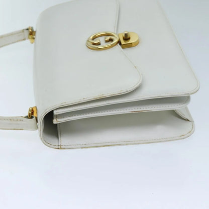 Gucci Sylvie 1969 Top Handle Leather, White, Leather, Handbag