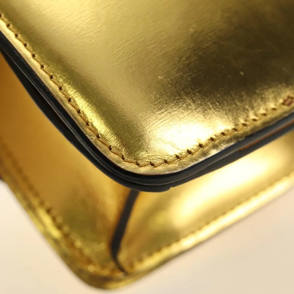 Celine Flap Shoulder Leather, Gold, Leather, Shoulder Bag