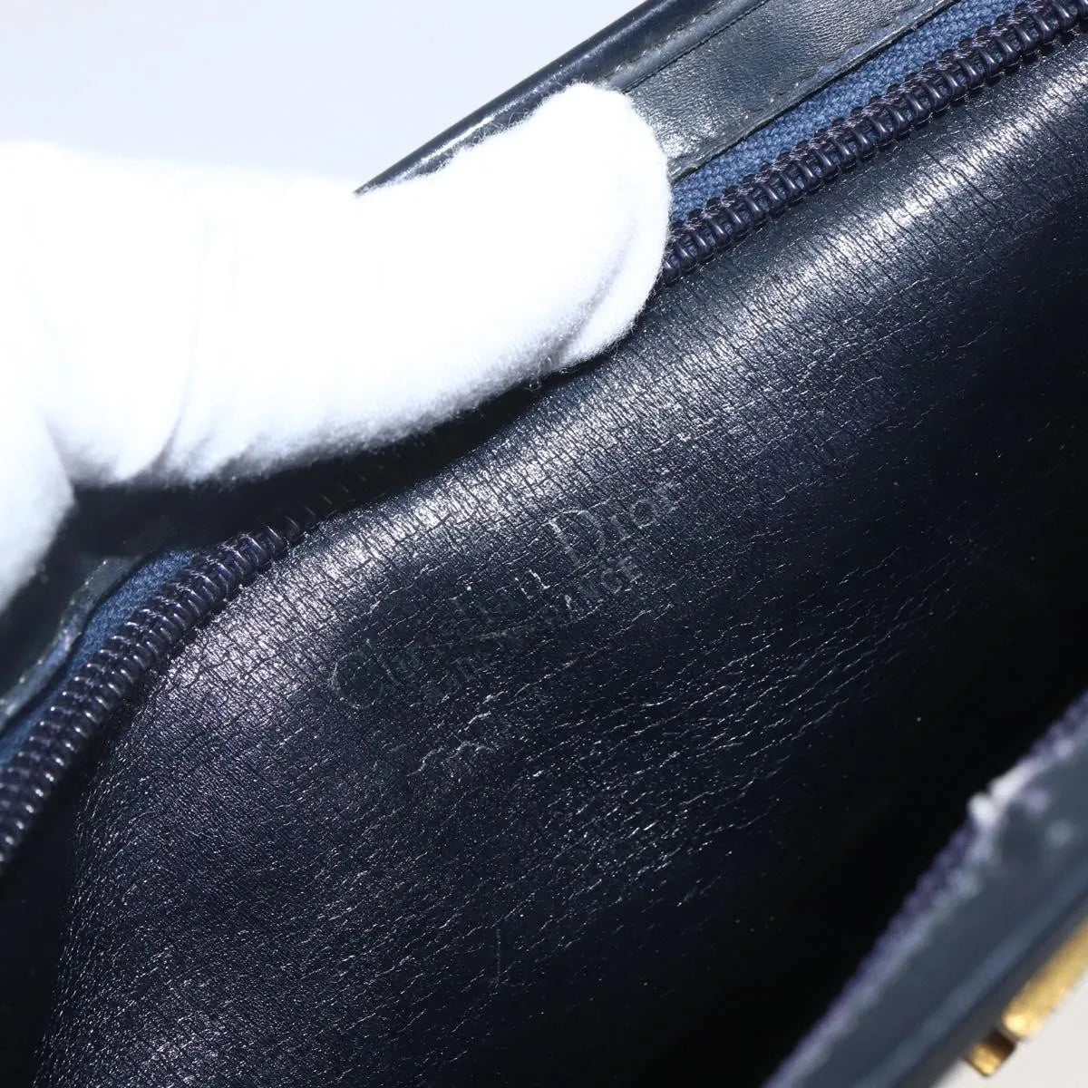 Christian Dior Vintage Trotter Canvas, Navy, Canvas, Shoulder Bag