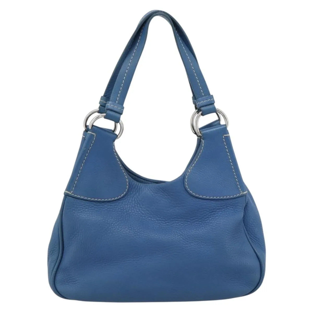 Prada Vitello Daino Convertible Tote Vitello Daino, Blue, Leather, Handbag