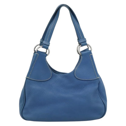 Prada Vitello Daino Convertible Tote Vitello Daino, Blue, Leather, Handbag