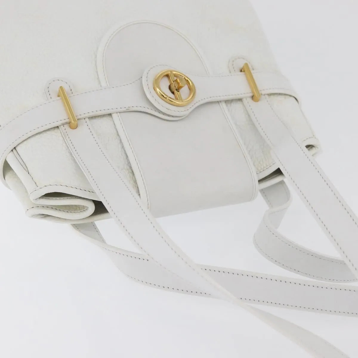 Christian Dior Vintage Leather, White_gold, Leather, Shoulder Bag
