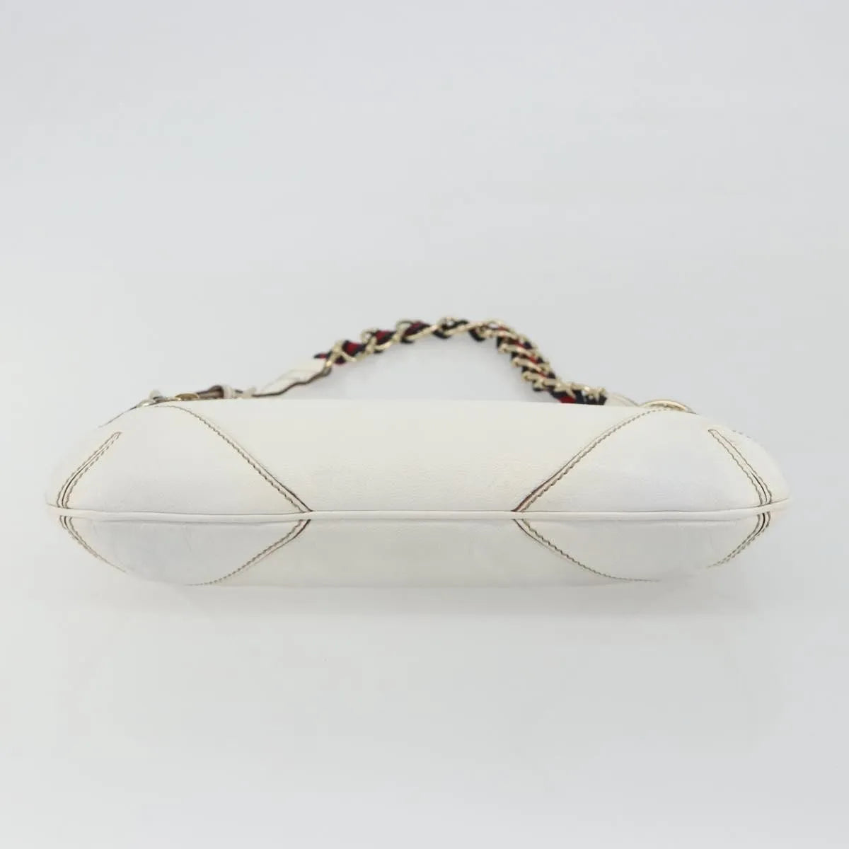 Gucci Sherry Line chain leather, White, Leather, Tote Bag