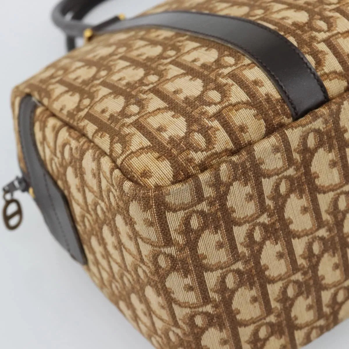 Christian Dior Vintage CD Trotter Canvas, Brown, Canvas, Handbag