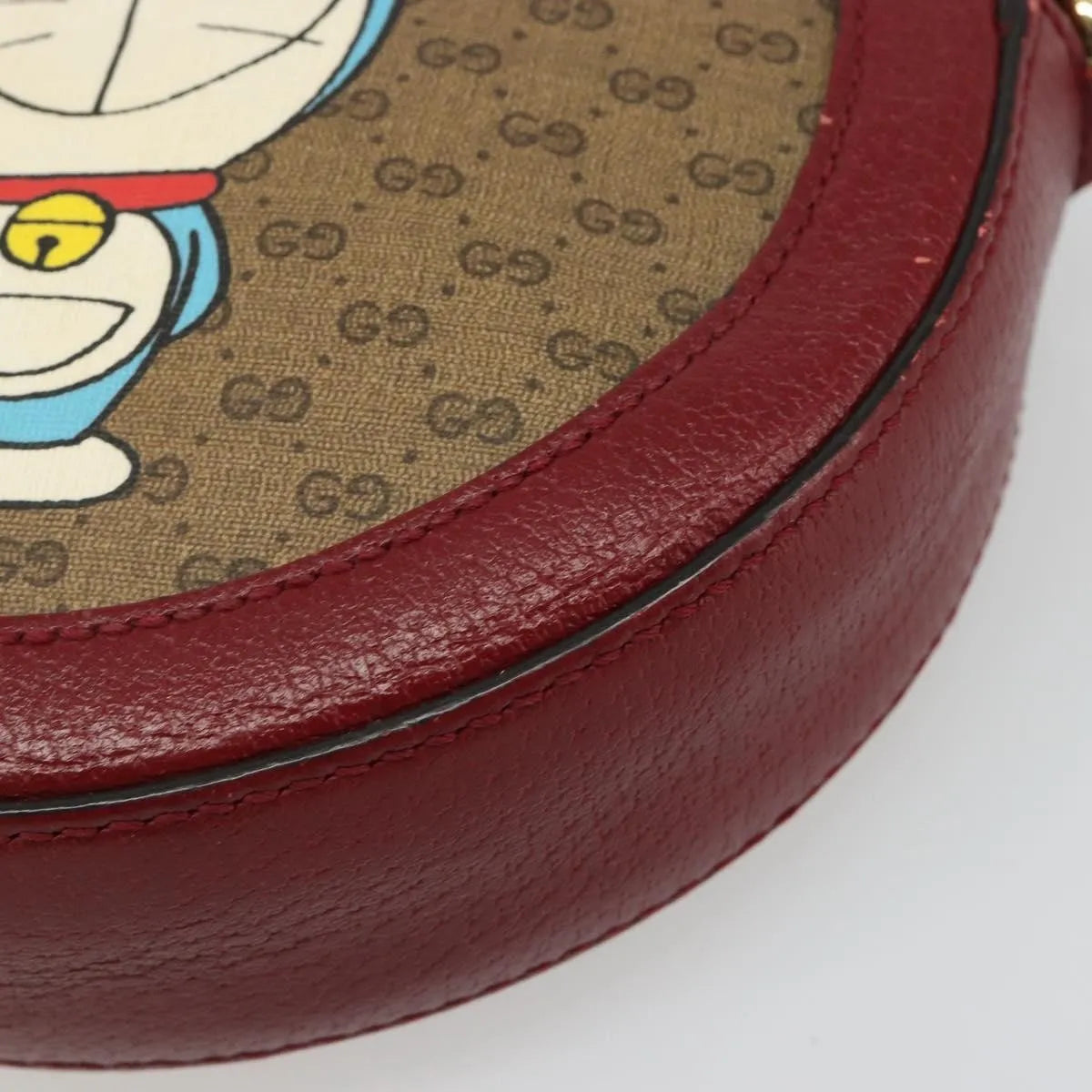 Gucci Doraemon Round Printed Mini GG Coated Canvas, Beige, Canvas, Shoulder Bag