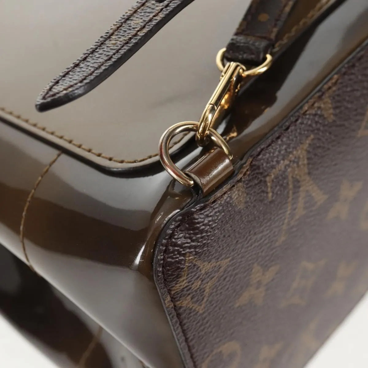 Louis Vuitton Hot Springs Vernis with Monogram Canvas, Brown, Canvas, Backpack