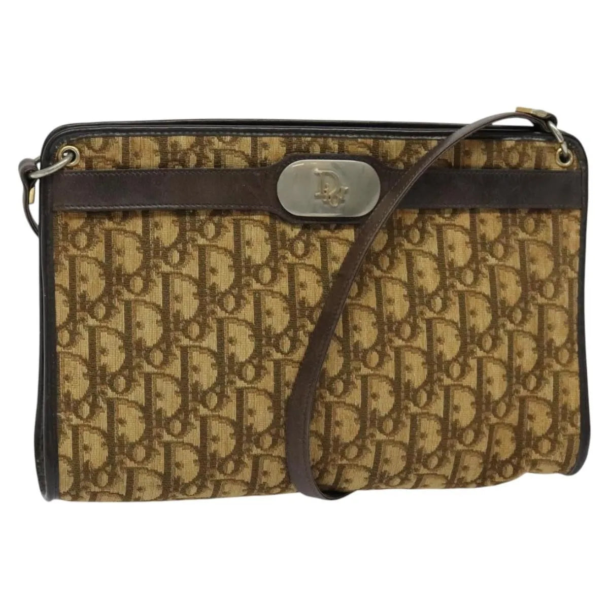 Christian Dior Vintage Trotter Canvas, Brown, Canvas, Shoulder Bag