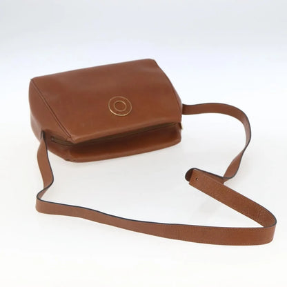 Celine Vintage Circle Logo Leather, Brown, Leather, Shoulder Bag