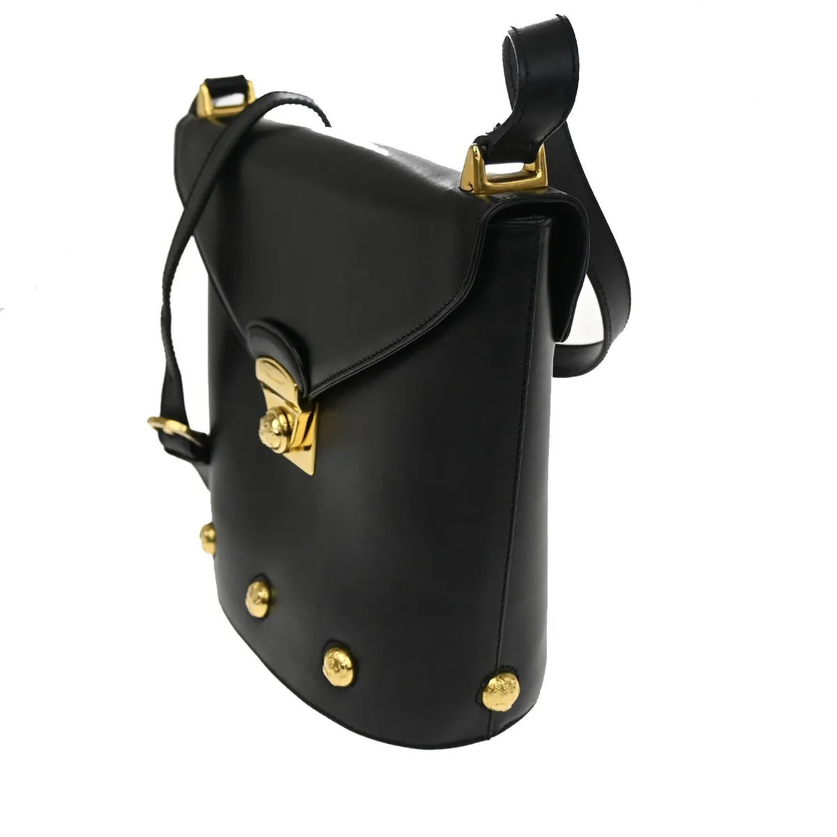 Salvatore Ferragamo Vintage Leather, Black, Leather, Shoulder Bag
