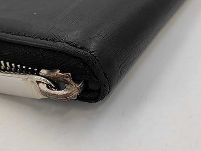 Chanel Logo CC Fermeture zippée ronde leather, Black, Leather, Wallet