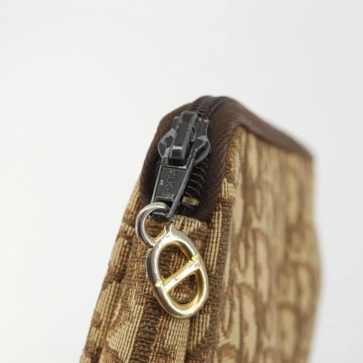 Christian Dior Vintage Trotter Canvas, Brown, Canvas, Clutch