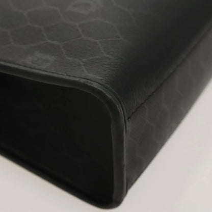 Christian Dior Vintage Honeycomb Flap Canvas and Leather, Black, Canvas, Shoulder Bag