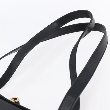 Salvatore Ferragamo Gancini Leather, Black, Leather, Shoulder Bag