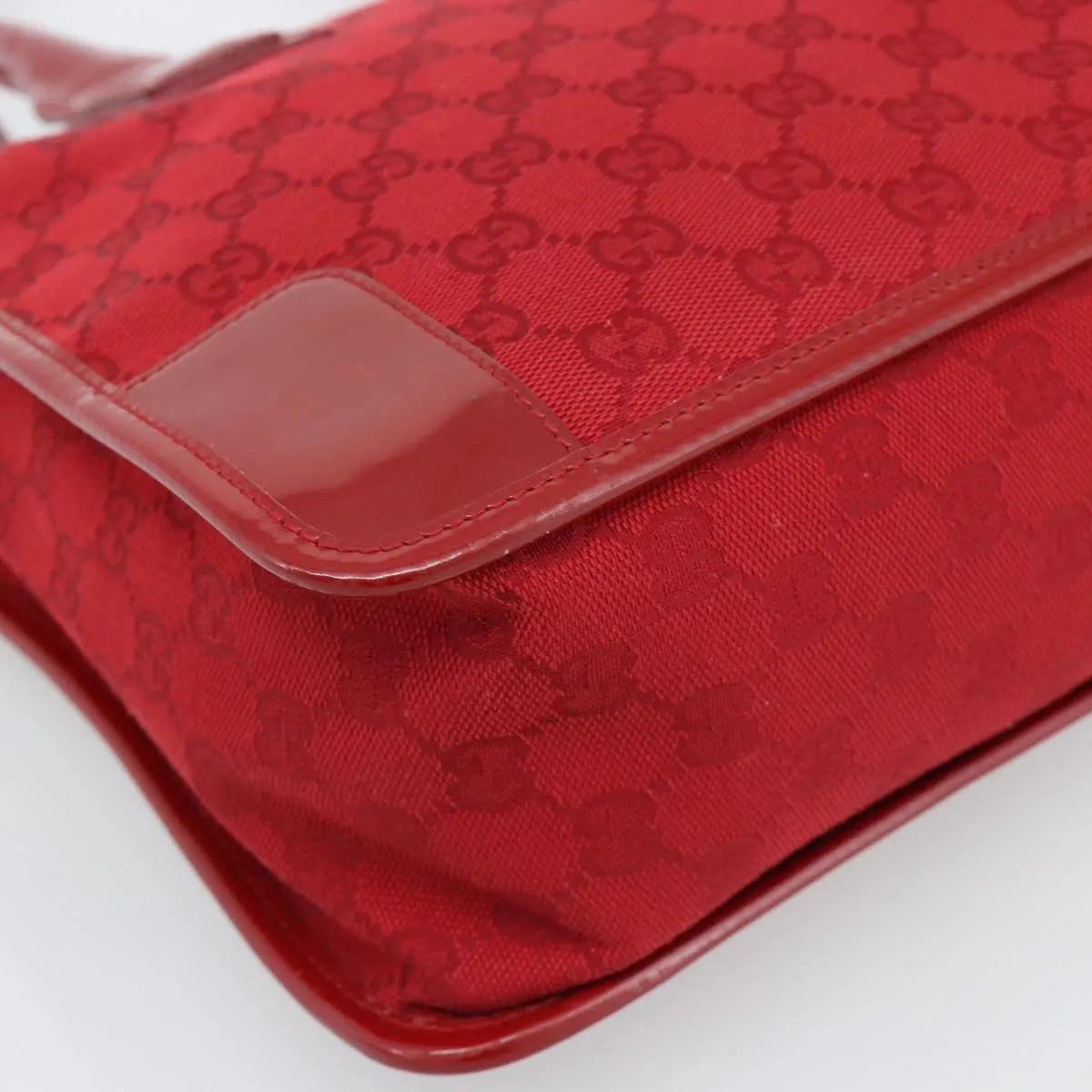 Gucci Structured Top Handle Open Tote GG Canvas, Red, Canvas, Handbag