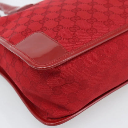 Gucci Structured Top Handle Open Tote GG Canvas, Red, Canvas, Handbag