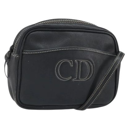 Christian Dior CD Shoulder bag Leather, Navy, Leather, Shoulder Bag