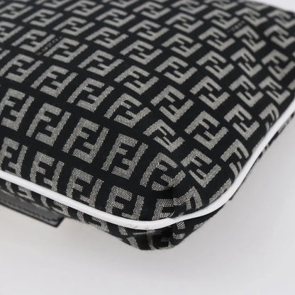 Fendi Vintage Flap Zucchino Canvas, Black, Canvas, Shoulder Bag