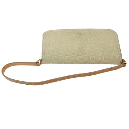 Celine C Macadam Shoulder Suede, Beige, Suede, Clutch