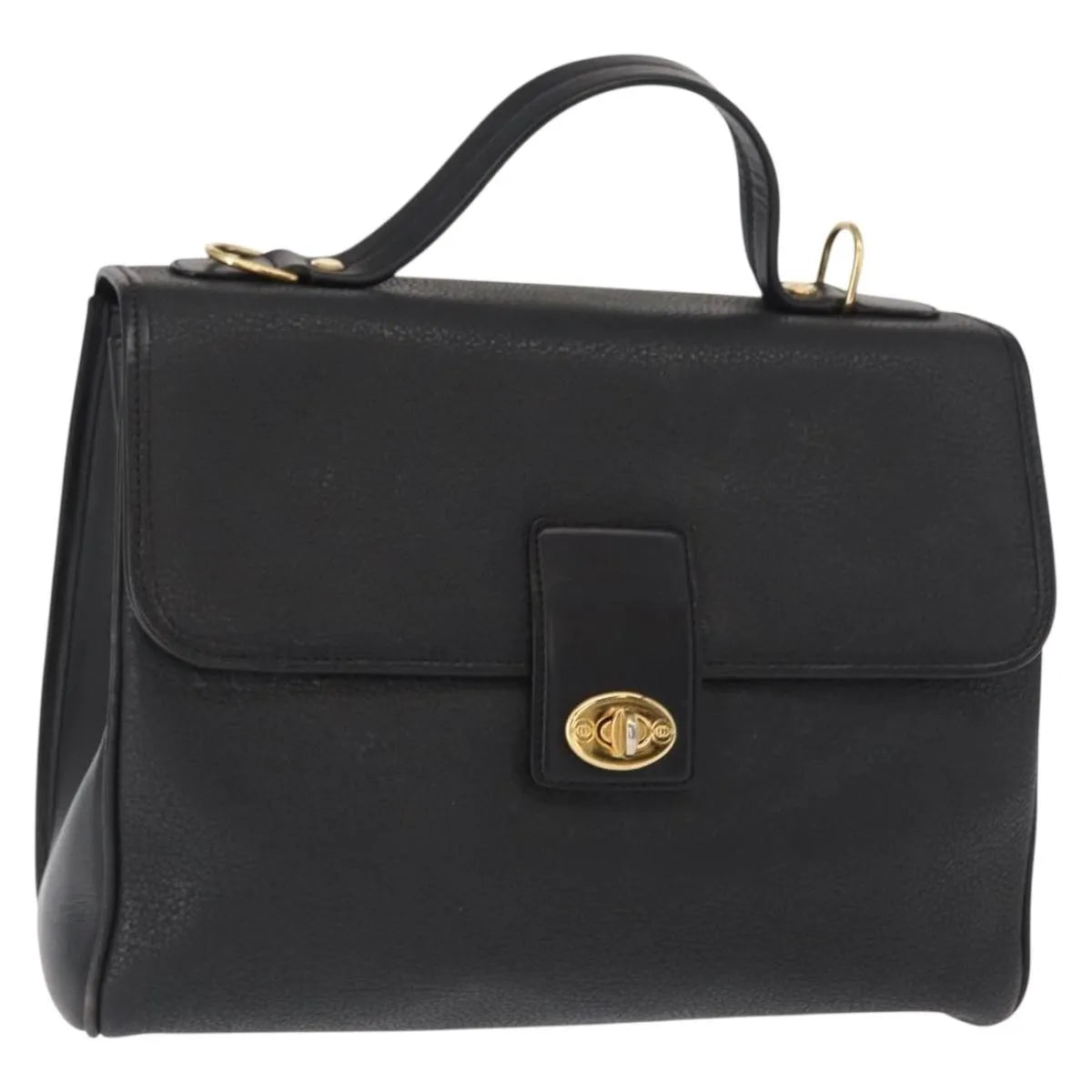 Gucci Vintage Leather, Black, Leather, Handbag