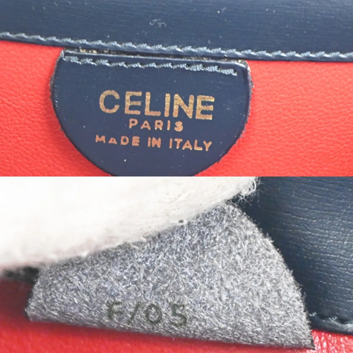 Celine Gancini Leather, Navy, Leather, Handbag