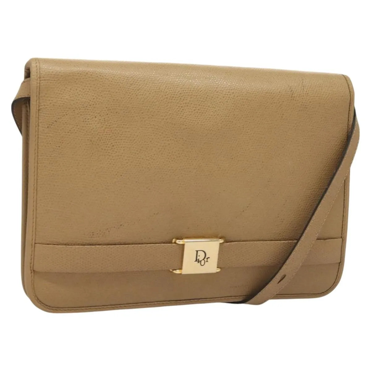 Christian Dior Vintage Leather, Beige, Leather, Shoulder Bag