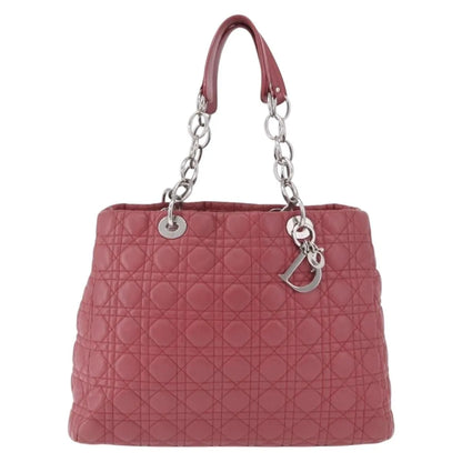 Christian Dior Soft Chain Tote Cannage Quilt Lambskin, Pink, Leather, Handbag