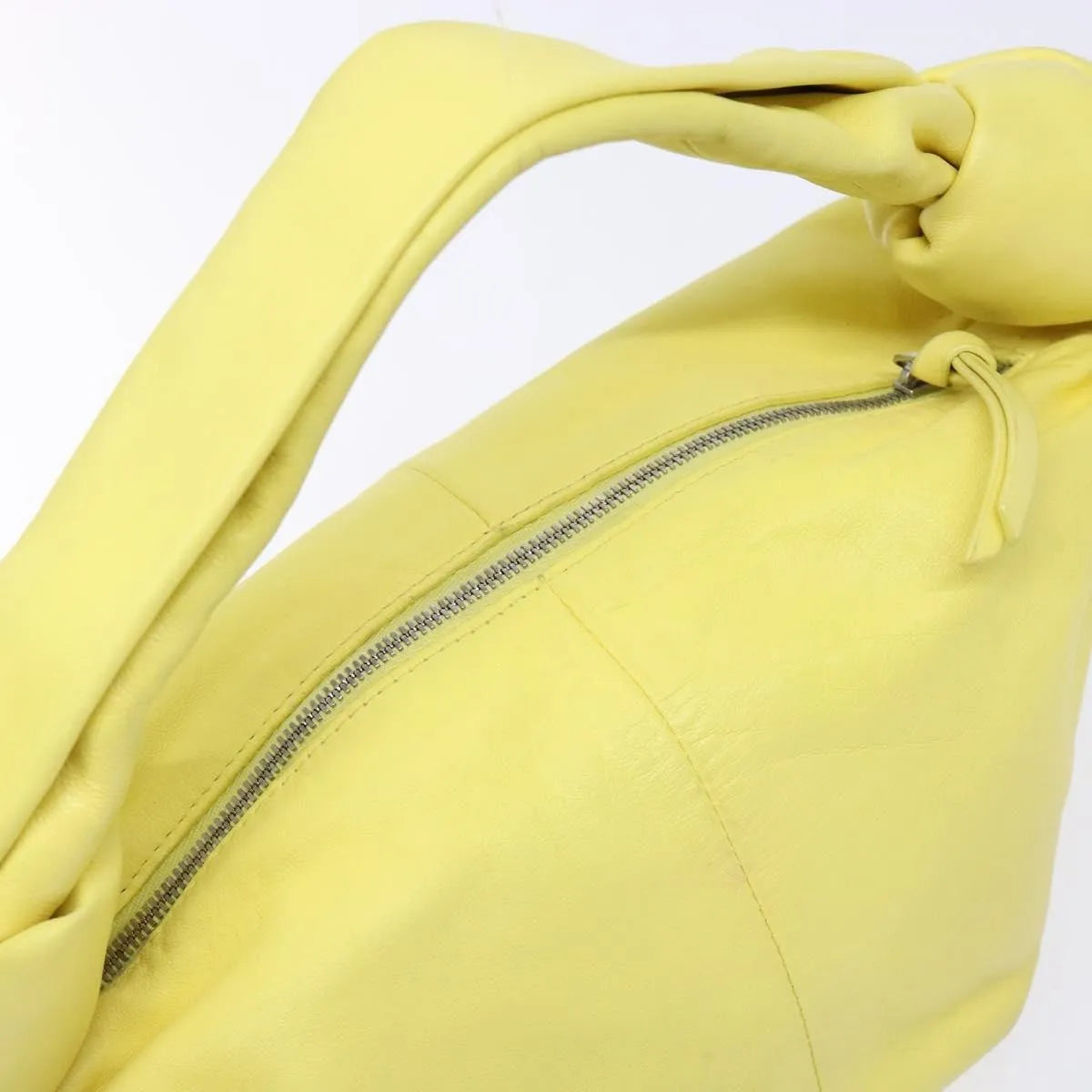 Bottega Veneta Double Knot Hobo Leather, Yellow, Leather, Handbag