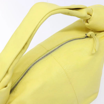 Bottega Veneta Double Knot Hobo Leather, Yellow, Leather, Handbag