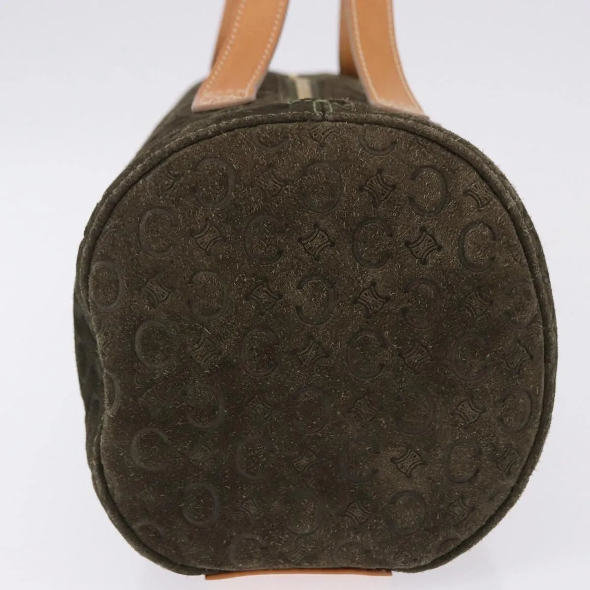 Celine C Macadam Suede and Leather, Green, Suede, Handbag