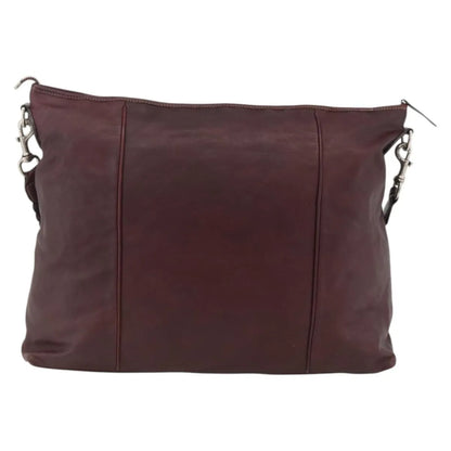 Gucci Logo Crest Messenger Leather, Burgundy, Leather, Shoulder Bag