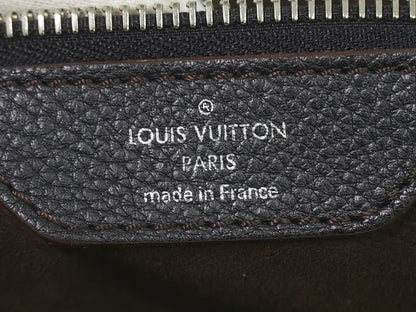 Louis Vuitton L Hobo Mahina Leather, Black, Leather, Shoulder Bag